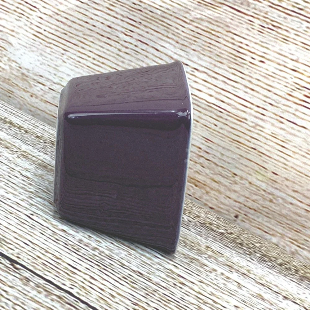 Longaberger Square Ceramic Bowl Dark‎ Purple Wood Grain Design Oven Safe Dish